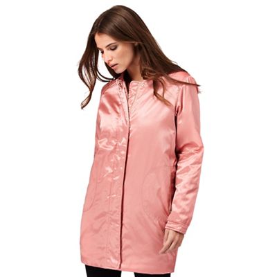 Pink longline bomber jacket